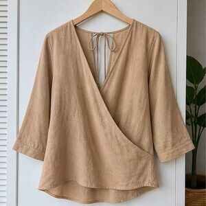 Camel Pleated Blouse